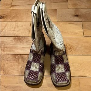 Women's Western Boots with Purple Accents